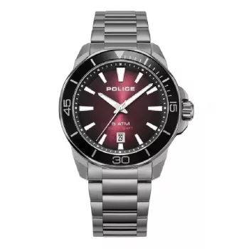 Relógio de homem POLICE PEWJH0021403 43mm quartzo analógico mostrador azul pele castanha
