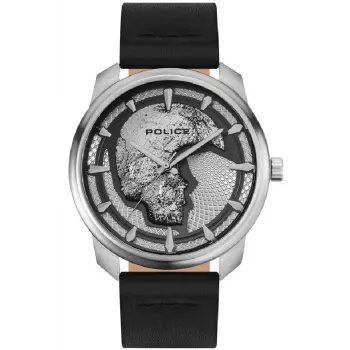Relógio POLICE senhora PL.15714JS-04 42mm mostrador azul bracelete de pele