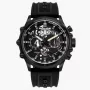 Relógio POLICE para homem PL16018JSB02P 48mm aço inoxidável quartzo analógico mostrador preto bracelete de pele