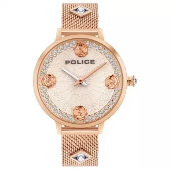 Relógio de homem POLICE PL16031MSR32 Blaze 36mm ouro rosa aço inoxidável couro castanho