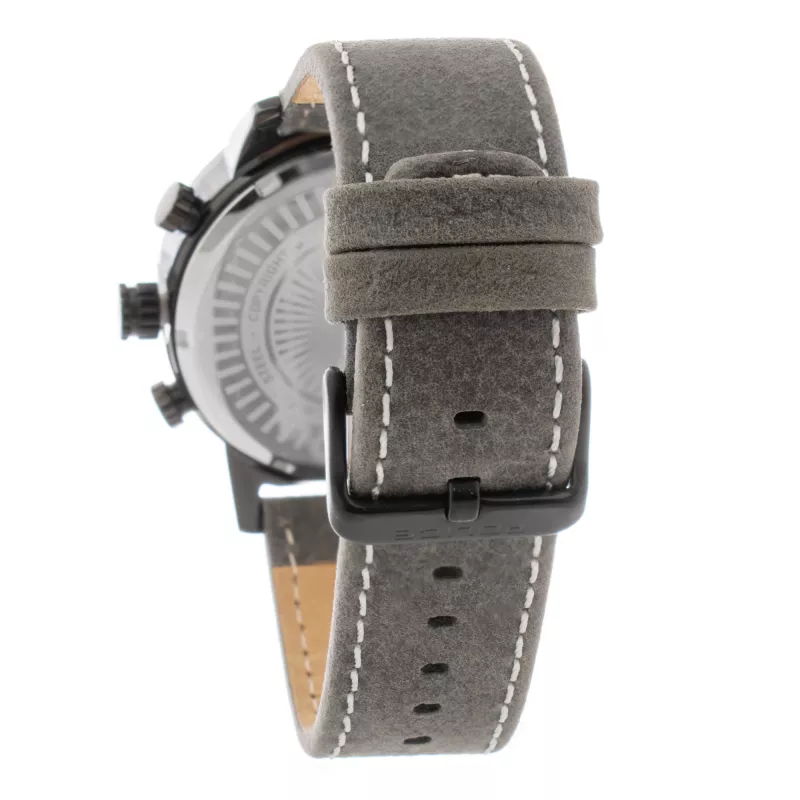 POLICE relógio de homem analógico de quartzo R1451281001 Adder Collection 46mm caixa de aço inoxidável bracelete de pele preta