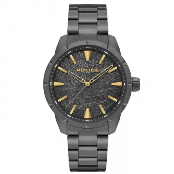 Relógio POLICE Raho homem quartzo com mostrador preto e bracelete de pele PEWJG2202902