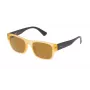 Police SPL15051760G Óculos de sol retangulares para homem - Armação de acetato preta, lentes cinzentas, 51 mm