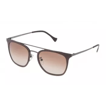 POLICE SPL152-53GGNY Óculos de sol retangulares para mulher - Armação de acetato Havana com lentes cinzentas degradê