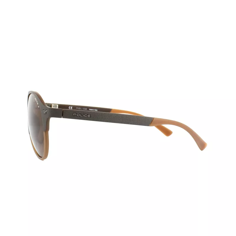 Óculos de sol retangulares unissexo Police SPL1635594CP armação de acetato Havana lentes verdes polarizadas 55/19/140 mm