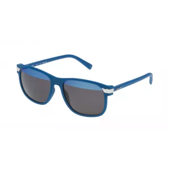 POLICE SPL23155DENH Óculos de sol de homem - Armação preta mate, lentes azuis espelhadas, UV400