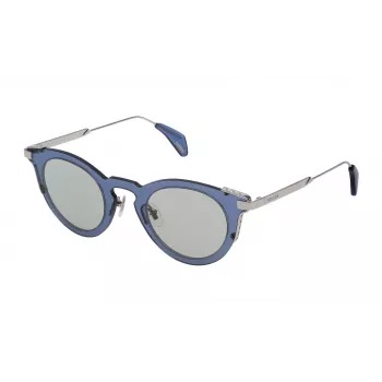Óculos de sol de mulher POLICE SPL624460579 - armação de acetato preta brilhante, lentes de policarbonato cinzentas, proteção UV400, largura da lente 46 mm