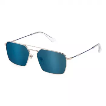 POLICE SPLL07M59579B Óculos de sol de homem - Armação de acetato preta, lentes de policarbonato cinzentas, proteção UV400