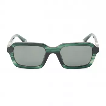 POLICE SPLL14-5309N6 Óculos de Sol de Homem - Armação de Acetato Preto, Lentes de Policarbonato Cinzentas, Proteção UV400, 53 mm