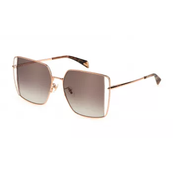 POLICE SPLL37-5608FC Óculos de sol de mulher em forma de borboleta Havana acetato lente castanha degradê 56mm