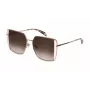 POLICE SPLL37-560A39 óculos de sol mulher, quadrados, acetato Havana, lentes degradê castanhas, 56/16/140 mm