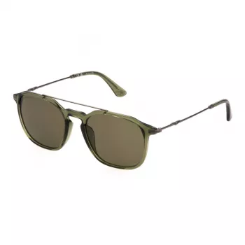 POLICE SPLL76-53G61P Óculos de Sol Retangulares de Homem Havana com Lentes Cinzentas Polarizadas