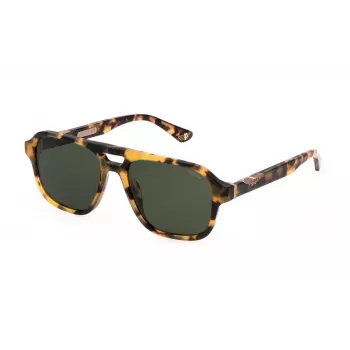 Óculos de sol POLICE SPLL83-56AGGY para homem retangulares - armação em acetato cinzenta com lentes de policarbonato cinzentas - 56/17/145 mm