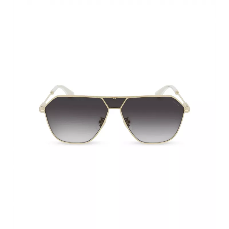Óculos de sol retangulares homem POLICE SPLL89-62300Y - armação preta lentes cinzentas 62mm