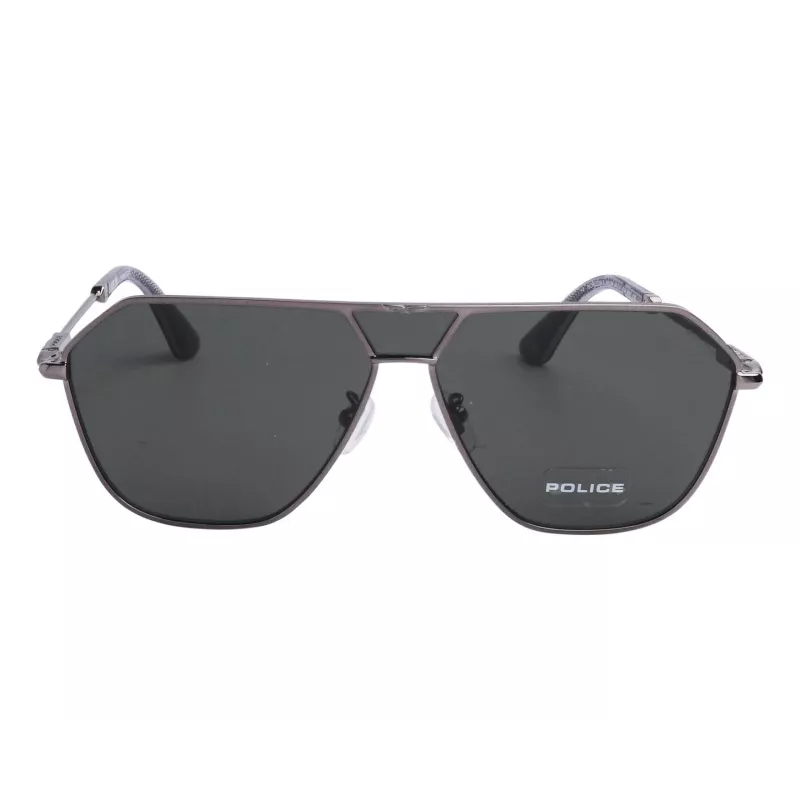 Óculos de sol quadrados de acetato homem POLICE SPLL89-62509Y - armação preta, lentes cinzentas 62/11/145 mm