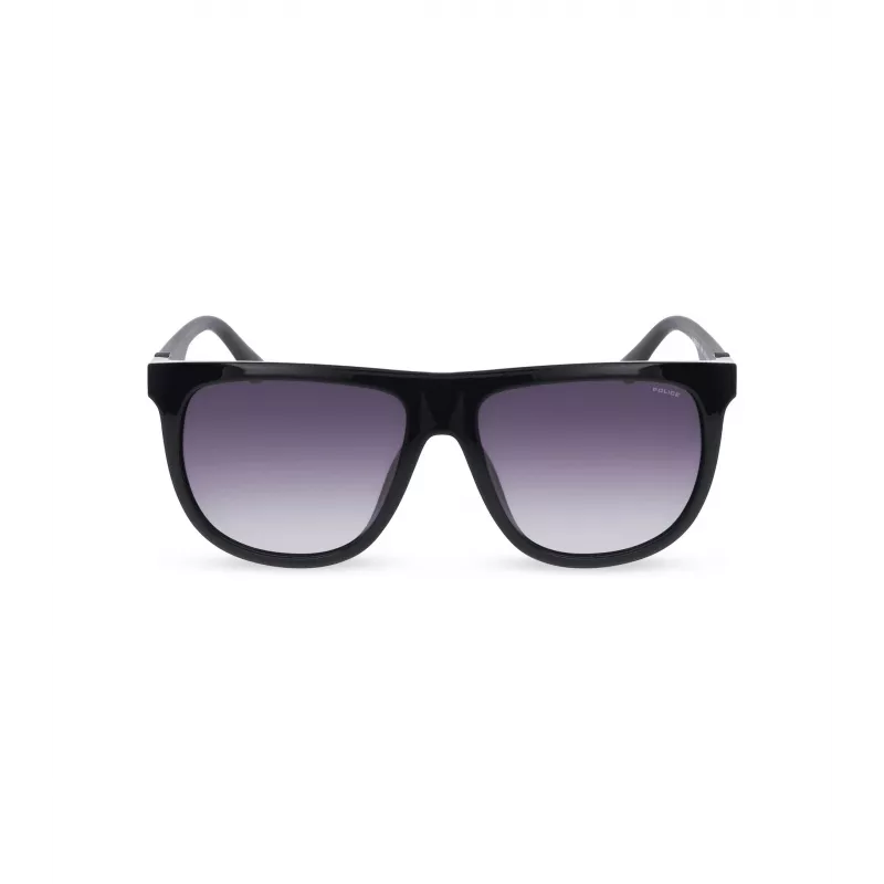 Óculos de sol de homem POLICE SPLN33M590Z42 - armação em acetato preta, lentes em policarbonato cinzentas, proteção UV400, largura da lente 59 mm