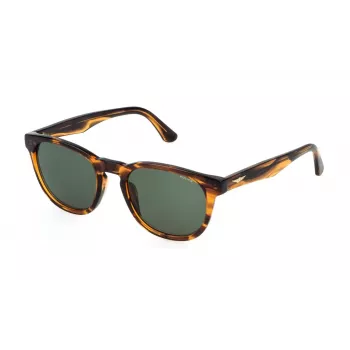 Óculos de sol retangulares de homem POLICE SPLP22-530836, armação preta, lentes cinzentas, 53 mm