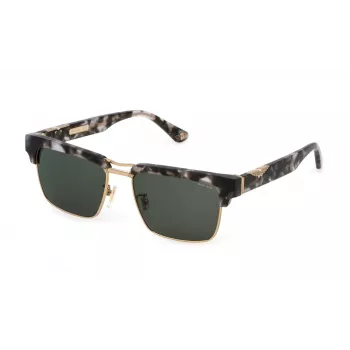 Óculos de sol de homem POLICE SPLP25-5507MR - armação preta, lentes cinzentas espelhadas 55/17/145 mm