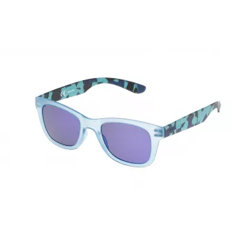 Óculos de sol de homem POLICE S194450715B retangulares armação de acetato azul lentes espelhadas 50/22/140 mm