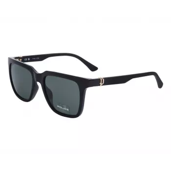 Óculos de sol unissexo POLICE SPLN34M54Z42Y retangulares - armação preta mate, lentes cinzentas, 54/19/145 mm