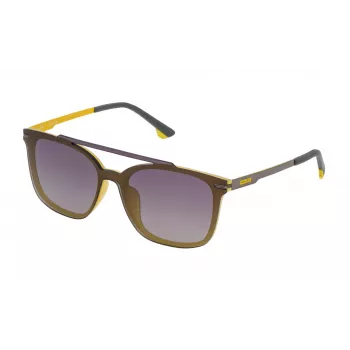 Óculos de sol piloto unissexo POLICE SPL528990GBF - armação preta mate, lentes cinzentas, UV400