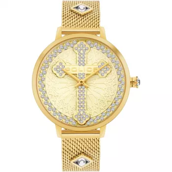 POLICE Relógio mulher PL16031MSG22M Raho Quartzo Analógico 36 mm Aço inoxidável Malha Prateado