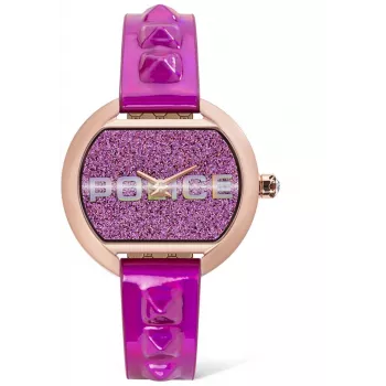 Police Relógio de mulher Raho de quartzo analógico PL16070BSR09P 36mm ouro rosa pele rosa