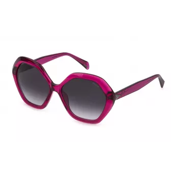 Óculos de sol POLICE mulher SPLD29-5701BV retangulares de acetato - preto/cinzento degradê 57mm