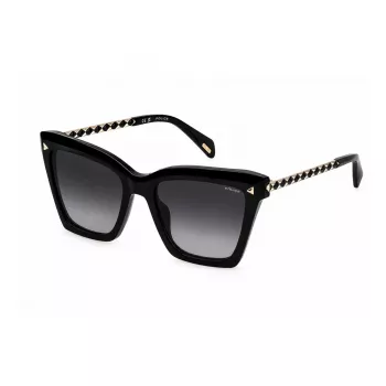 POLICE óculos de sol mulher cat-eye SPLN62-520700, armação castanha Havana, lentes degradê castanhas, 52mm