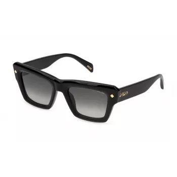 Óculos de sol retangulares de mulher POLICE SPLP48-520700, armação Havana, lentes castanhas, 52 mm