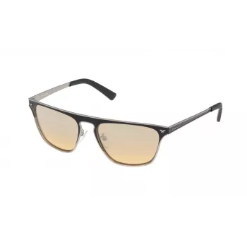 POLICE Óculos de sol para mulher S897856W01X Retangular Armação preta Lentes cinzentas 56/18/135 mm
