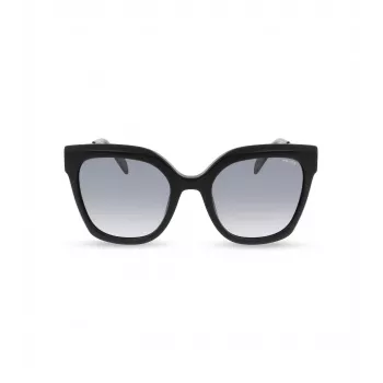 POLICE Óculos de Sol de Senhora SPLG19-540700 Armação Retangular de Acetato Preto Lentes Cinzentas 54mm