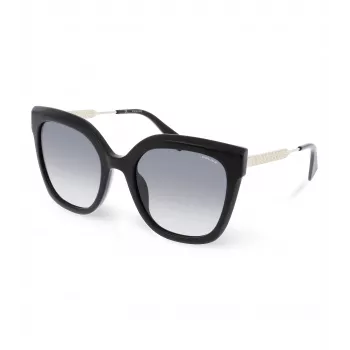 POLICE Óculos de Sol de Senhora SPLG19-540700 Armação Retangular de Acetato Preto Lentes Cinzentas 54mm