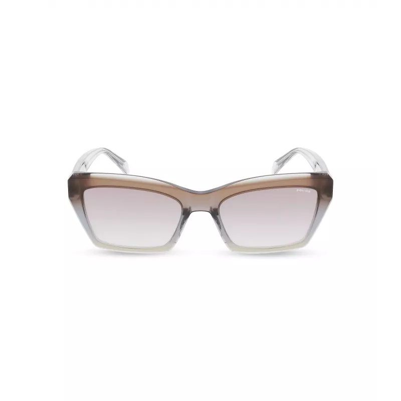 POLICE Óculos de sol de mulher SPLG22-560918 armação retangular de plástico proteção UV400 56/19/140 mm