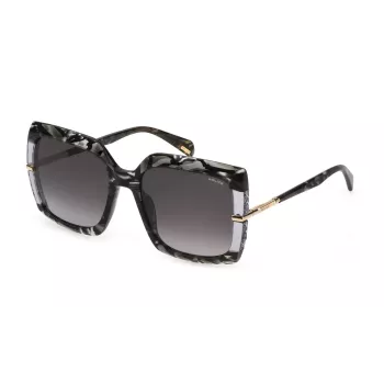 POLICE Óculos de sol de mulher SPLG23M5706RT Armação de acetato Havana Lentes degradê castanhas 57/19/140 mm