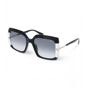Óculos de sol de mulher POLICE SPLG23M570700 armação geométrica em acetato preta lentes em policarbonato cinzentas 57mm