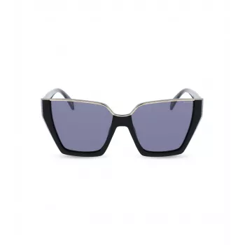Óculos de sol de mulher POLICE SPLL33-570700 - armação retangular em acetato, lentes cinzentas em policarbonato, proteção UV400, largura da lente 57 mm