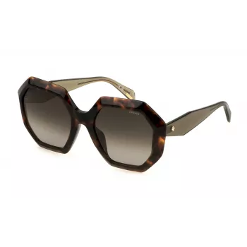 Óculos de sol POLICE SPLM10-5409XK para mulher Havana acetato quadrados 54mm