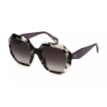 Óculos de sol de mulher Police SPLM10-540M65 armação em acetato Havana lentes castanhas 54mm