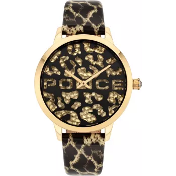 POLICE relógio para mulher PL16028MSG.02 36mm aço inoxidável mostrador prateado bracelete bicolor