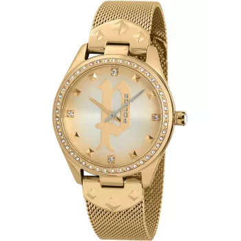 Relógio POLICE para mulher PL16029MSG22M 36mm aço inoxidável malha mostrador cinzento