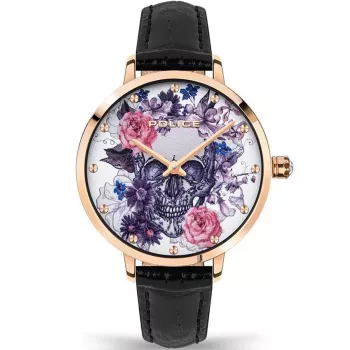 Relógio de mulher POLICE PL16032MSR-01 36 mm ouro rosa bracelete em malha de aço inoxidável quartzo analógico