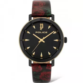 POLICE Relógio de mulher PL16033MSBG02 35 mm aço inoxidável gunmetal quartzo analógico