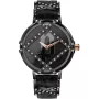 Relógio Police PL16068BSB-02 para mulher 34 mm quartzo analógico aço inoxidável pele preta mostrador