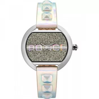 Relógio POLICE mulher PL16070BS04PU 35mm mostrador azul pulseira de pele