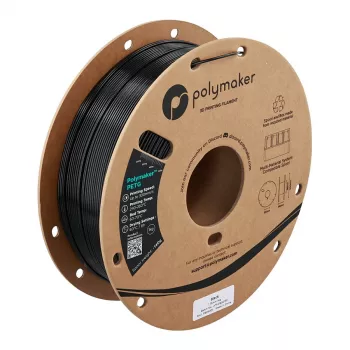 Polymaker PETG Filamento para impressora 3D, 1,75 mm, 1 kg, preto