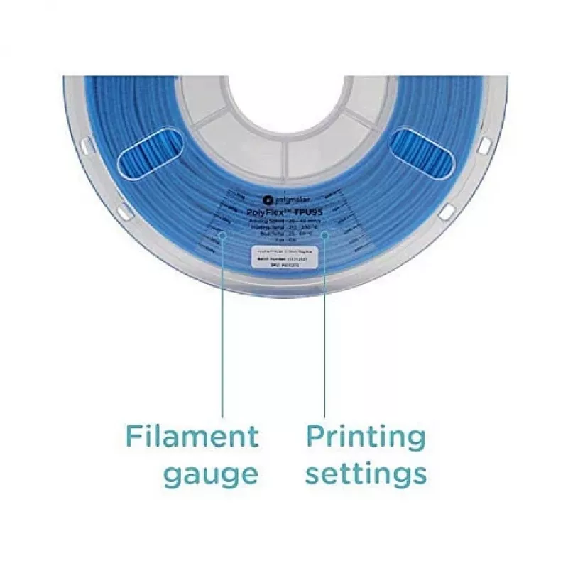 Filamento para impressora 3D Polymaker TPU-95A, 1,75 mm, 0,75 kg, vermelho (PD01003)