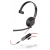 Poly Blackwire C5210 USB-C - Série 5200 - Headset com fios on-ear mono com microfone de haste, cancelamento de ruído, controlos em linha, Preto