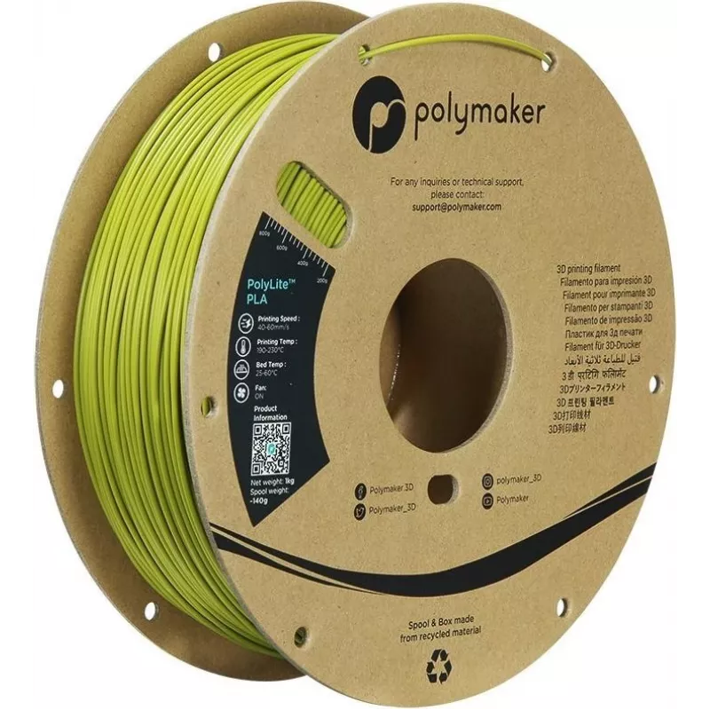Polymaker PolyLite PLA Filamento para Impressora 3D 1,75mm Verde-azeitona 1kg (PA02058)