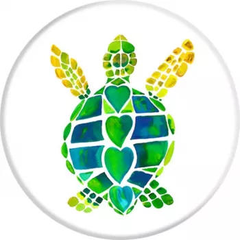 PopSockets PopGrip Turtle Love - pega e suporte para telemóvel intercambiável, multicolor